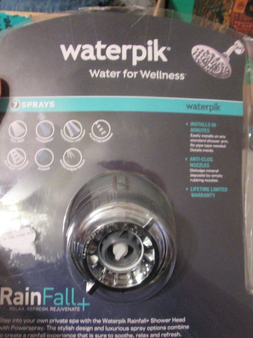 NEW Waterpik RainFall+ PowerSpray 7 Setting Rain Shower Head ASR-733 Chrome